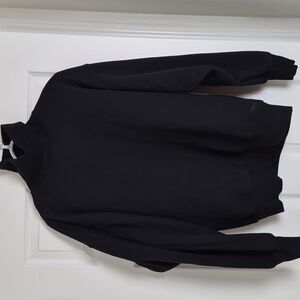 TNA Sweatfleece Cozy Fleece Boyfriend Fit Black Medium Turtleneck Sweater